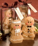 Wedding Candle Favors, Gingerbread Bride & Groom 