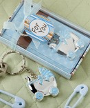 Blue Baby Carriage Design Key Chains