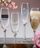 Champagne Flute with Twisted Stem