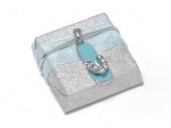 Mirelli Chocolate Favors, Silver/Blue Flip-Flop