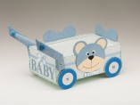 "Teddy Bear Baby Shower Wagon, Blue" 