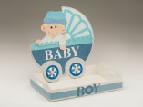 "Boy Baby Shower Carriage Centerpiece"