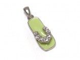 Green Rhinestone Flip-Flop Charm