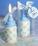Blue Baby Bottle Candle Favors