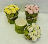 Roses in Leaf Bunch Paper Gift Box